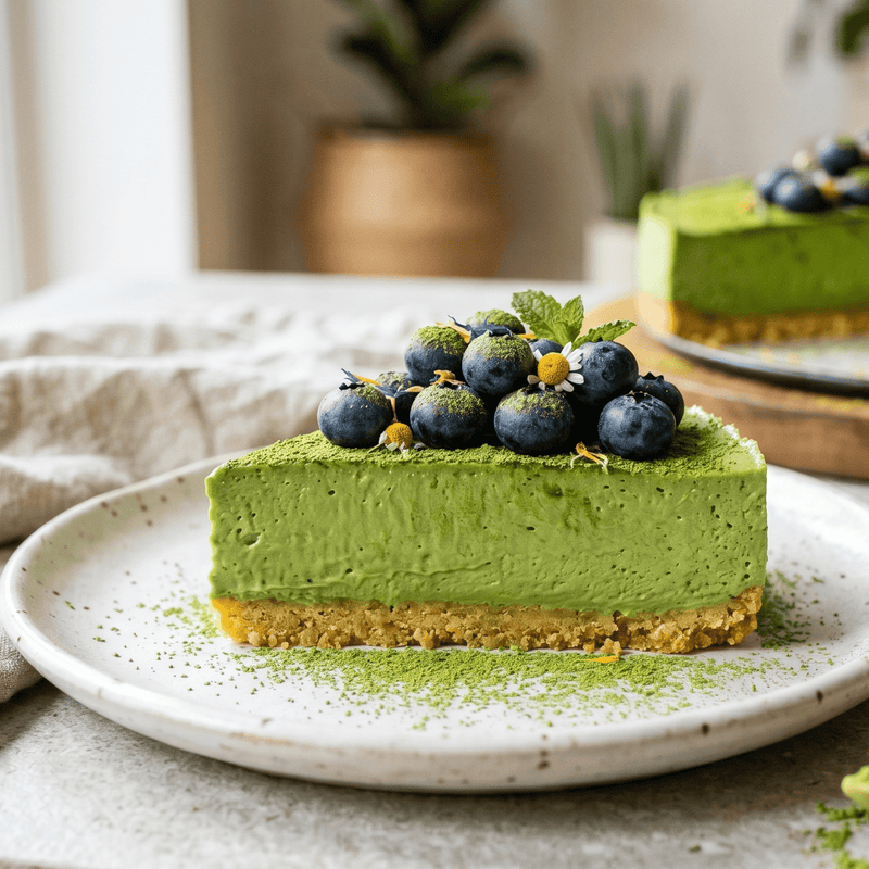 Cheesecake ai mirtilli Matcha