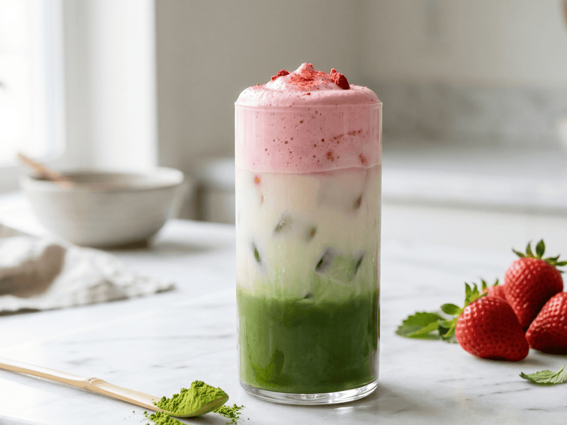 Strawberry Matcha Cold Foam